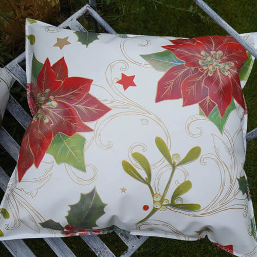 Outdoor Kissen mit Weihnachtsstern Kissen mit Weihnachtsstern aus Wachstuch