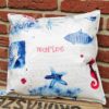 Outdoor Kissen Maritim blau weiß 35x38cm