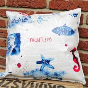 Outdoor Kissen Maritim blau weiß 35x38cm