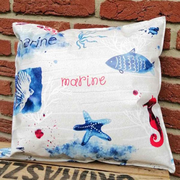 Outdoor Kissen Maritim blau weiß 35x38cm