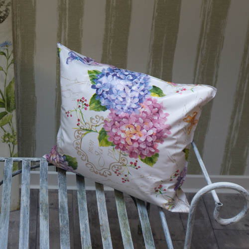 Wachstuchkissen_Hortensie Wachstuchkissen / Outdoor Kissen Hortensie