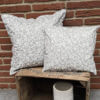 Outdoor Kissen Grau mit Blumenranken 38x35cm & 50x50cm
