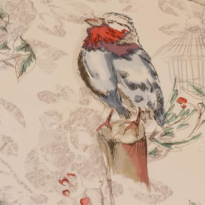 Wachstuch Kissen Vögel im Frühling