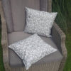 Outdoor Kissen Grau mit Blumenranken
