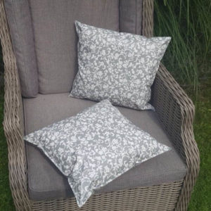 Outdoor Kissen Grau mit Blumenranken