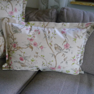 Kissenhülle Vogel Stoff Leinenoptik