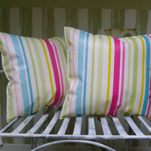 Wachstuchkissen Streifen bunt