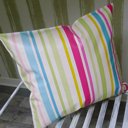 Wachstuchkissen Streifen Wachstuchkissen Streifen bunt