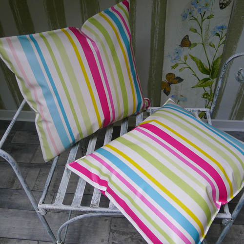Wachstuchkissen Streifen Wachstuchkissen Streifen bunt