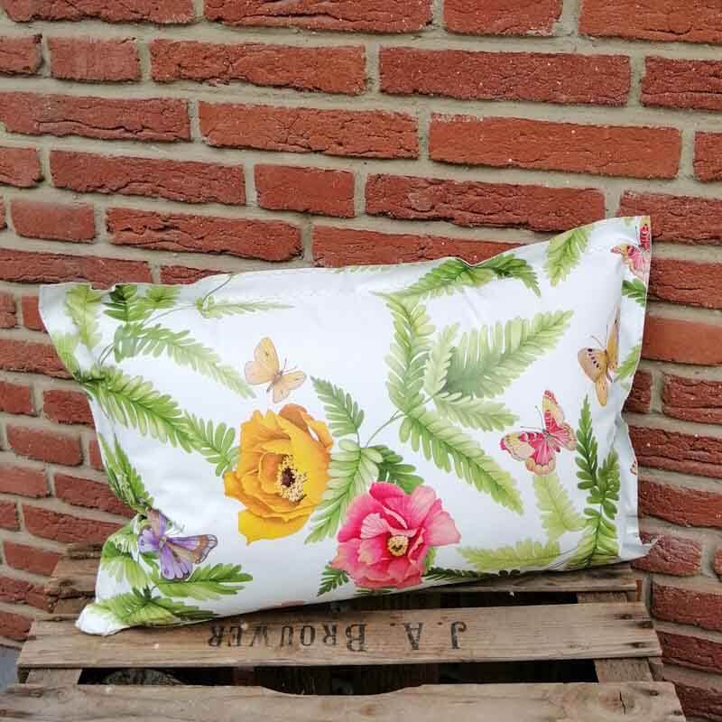Wachstuch Kissen Blume mit Schmetterling 40x60cm Wachstuch Kissen Blume mit Schmetterling 40x60cm