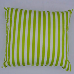 Wachstuchkissen grün gestreift