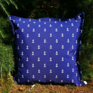 Kissen Maritim blau & Anker im Gras