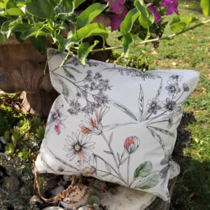 Wachstuch / Outdoor Kissen Frühlingsboten Im Garten