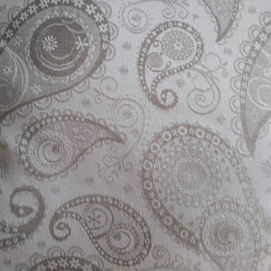 Jacquard Kissenhülle Creme mit beigen Ornamenten Closeup