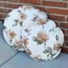Rosenkissen Herbst Wachstuch- / Outdoorkissen beige rund