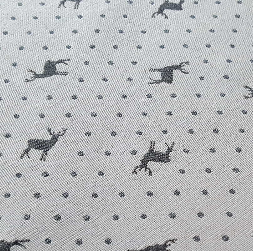 Stoff Hirsch grau mit Punkten - Hintergrund beige Stoff Hirsch grau mit Punkten - Hintergrund beige