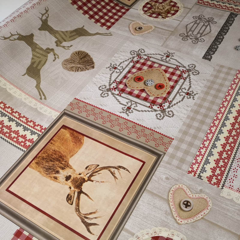 Wachstuch Stoff zum Nähen Weihnachten - Hirsch Wachstuch Stoff zum Nähen Weihnachten - Hirsch