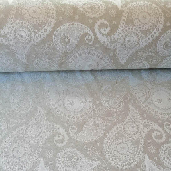 Meterware Beige mit creme Ornamenten