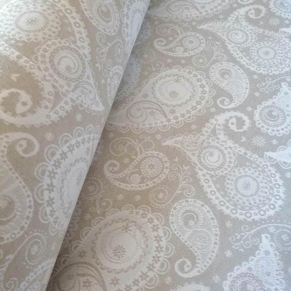 Meterware Creme mit beige Ornamenten Meterware Beige mit creme Ornamenten