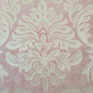 Meterware Rosa mit beigen Ornamenten