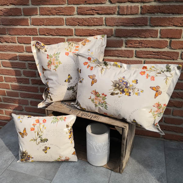 Outdoorkissen Frühblüher beige 3 Größen