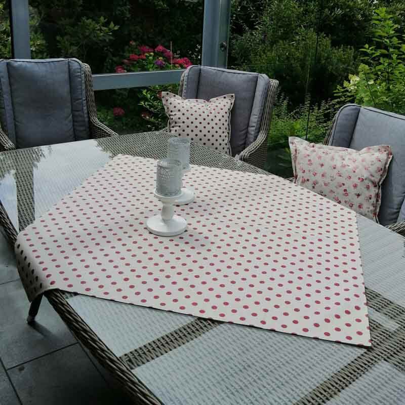 Mitteldecke rote Punkte - Beschichtete Baumwolle Mitteldecke rote Punkte - Beschichtete Baumwolle