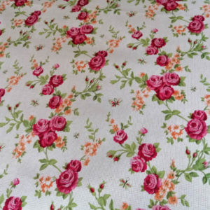 Mitteldecke rosa Rankenröschen Motiv