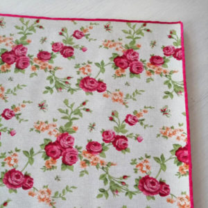 Mitteldecke rosa Rankenröschen Kante