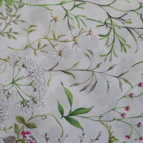 Stoff Gräser und Blumen - Meterware aus Baumwolle