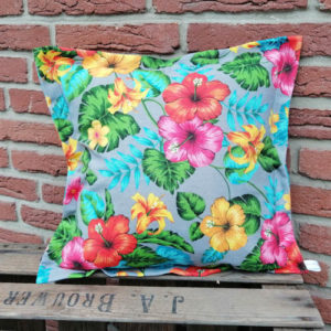Kissenhülle Hawaii Blumen aus Baumwollmischung 40x40cm