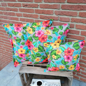 Kissenhülle Hawaii Blumen aus Baumwollmischung mehrere Größen