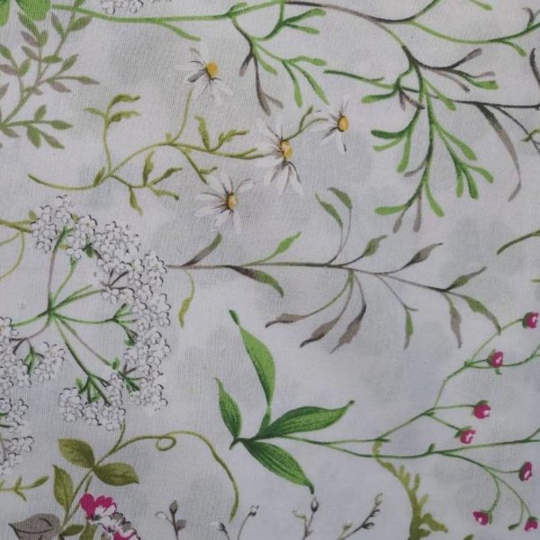 Tischdecke Gräser und Blumen aus Baumwolle