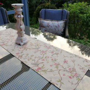 Tischläufer Vogel in Leinenoptik