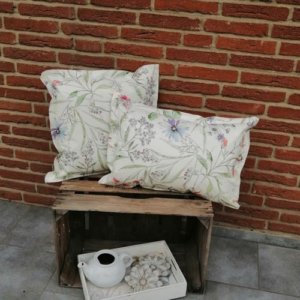 Wachstuch / Outdoor Kissen Frühlingsboten
