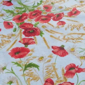 Motiv Mohn beschichtete Baumwolle