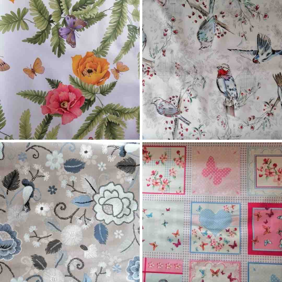 Wachstuch Tischdecke Schmetterlinge & Vögel