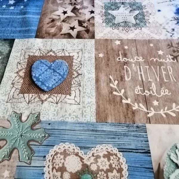 Meterware Herzen & Sterne blau (Wachstuch)