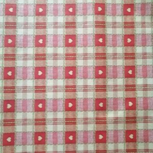 Wachstuch Tischdecke Rot kariert mit Herzen