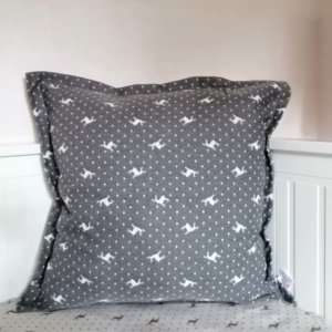 Weihnachtskissen mit Elchmuster in grau & beige (Hülle) 60x60cm