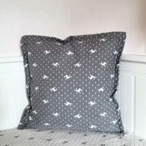 Weihnachtskissen mit Elchmuster in grau & beige (Hülle) 50x50cm