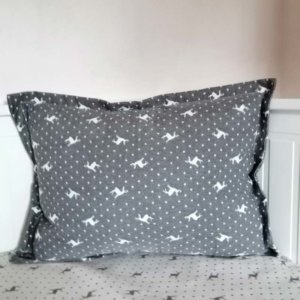 Weihnachtskissen mit Elchmuster in grau & beige (Hülle) 40x60cm