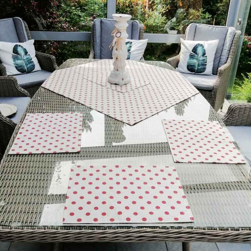 Platzsets Rote Punkte Beschichtet Platzsets Rote Punkte Beschichtet