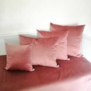 Samt Kissen altrosa 4 Kissen