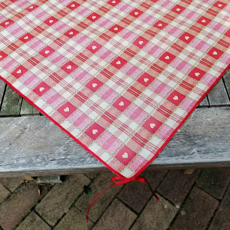 Wachstuch Tischdecke Weihnachten Herzen und Karos