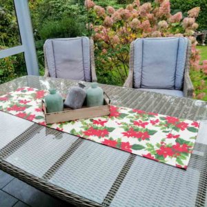 Weihnachtsstern beschichtete Baumwolle Tischläufer