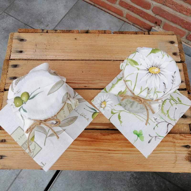 Stoff für Gläser und Deckel