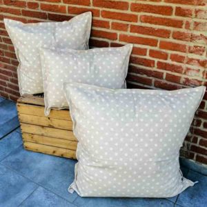 Kissenhülle beige mit creme Punkten (beschichtet) in 3 Größen