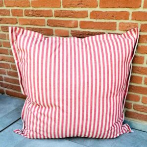 Kissenhülle rot gestreift beschichtet 80x80cm