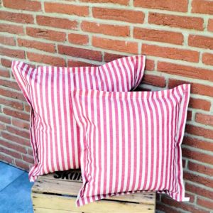 Kissenhülle rot gestreift beschichtet 2 Größen