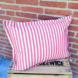 Kissenhülle rot gestreift beschichtet 40x60cm